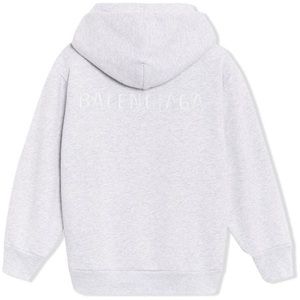 balenciaga logo embroidered hoodie